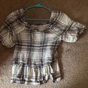 Plaid Puff Sleeve Mini Dress
